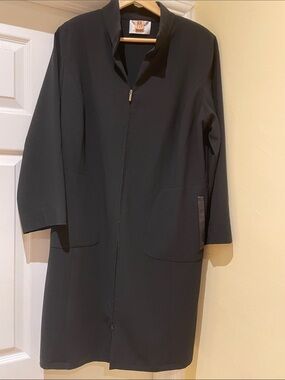 Marina Rinaldi Long Black Jacket Minimalist Effortless XL